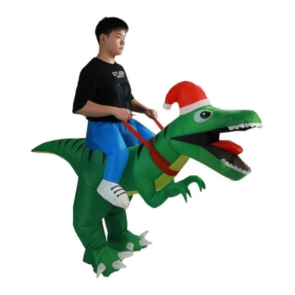 Inflatables Christmas Ride-on Costume Inflatable Gingerbread Man Santa Claus Costumes  - ChildAngle