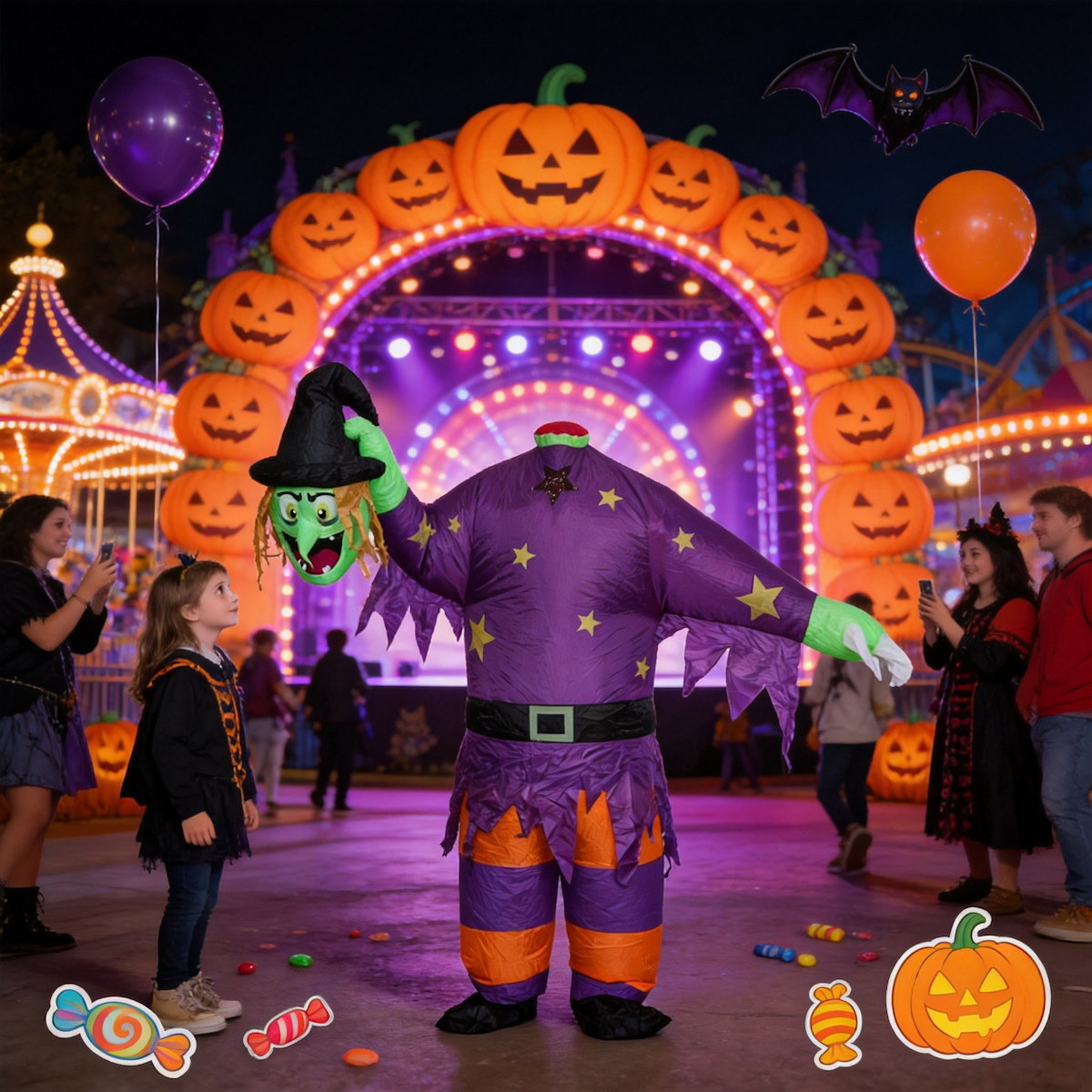 Teens and Adults Halloween Inflatable Costumes Monster Witch Costumes - ChildAngle
