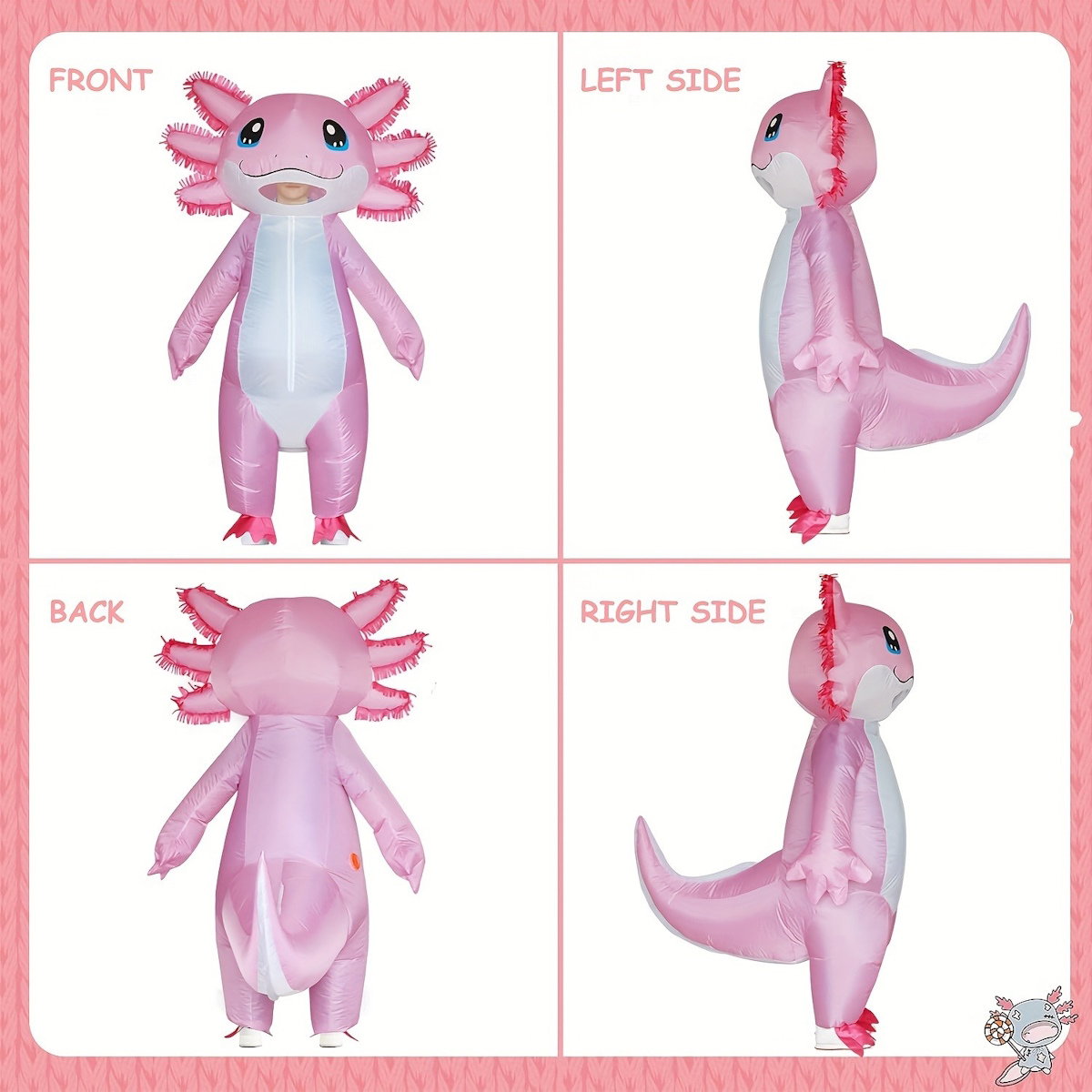 Teens and Adults Inflatable Axolotl Costumes Blowup Costumes - ChildAngle