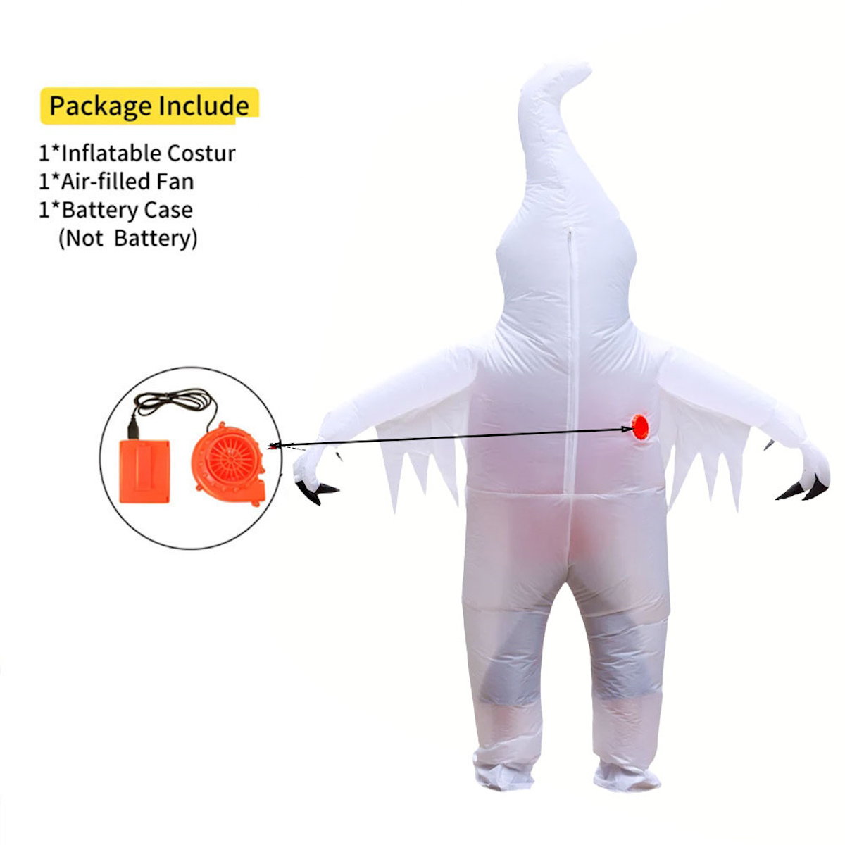 Kids and Teens Inflatable Ghost Costumes - ChildAngle