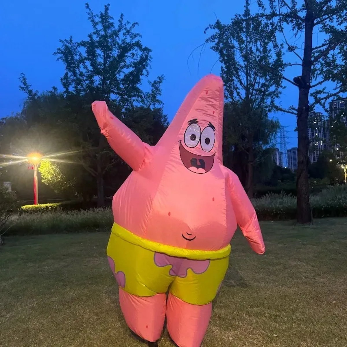 Spongebob Teens and Adults Patrick Star Inflatable Costume Blow up - ChildAngle