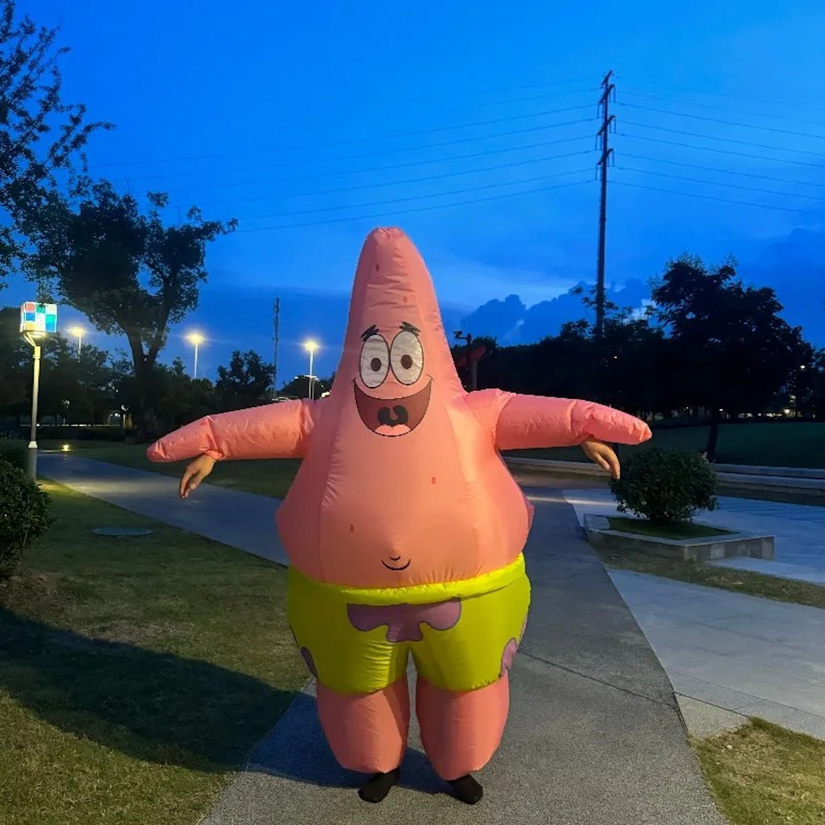 Spongebob Teens and Adults Patrick Star Inflatable Costume Blow up - ChildAngle