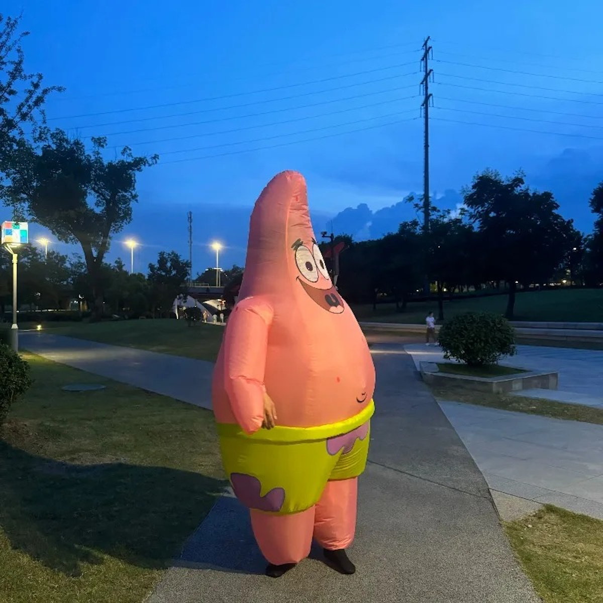 Spongebob Teens and Adults Patrick Star Inflatable Costume Blow up - ChildAngle