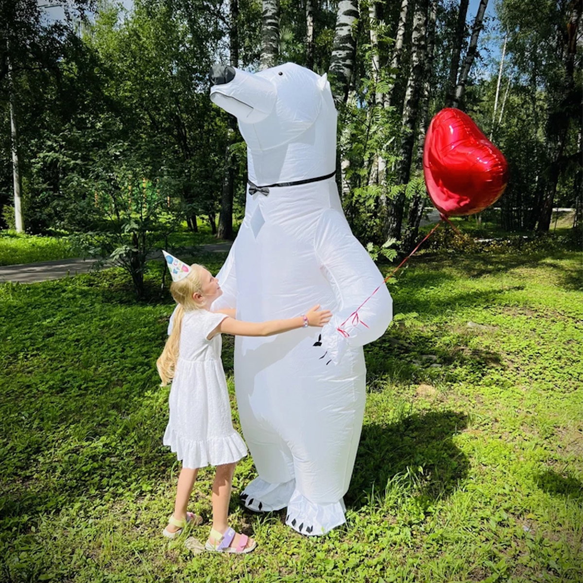 Teens and Adults Polar Bear Inflatable Animal Costumes - ChildAngle