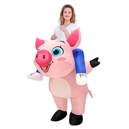 Teens Hog Rider Costume Inflatable Pig Riding Costume - ChildAngle