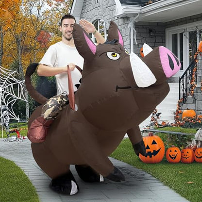 Teens Hog Rider Costume Inflatable Pig Riding Costume - ChildAngle