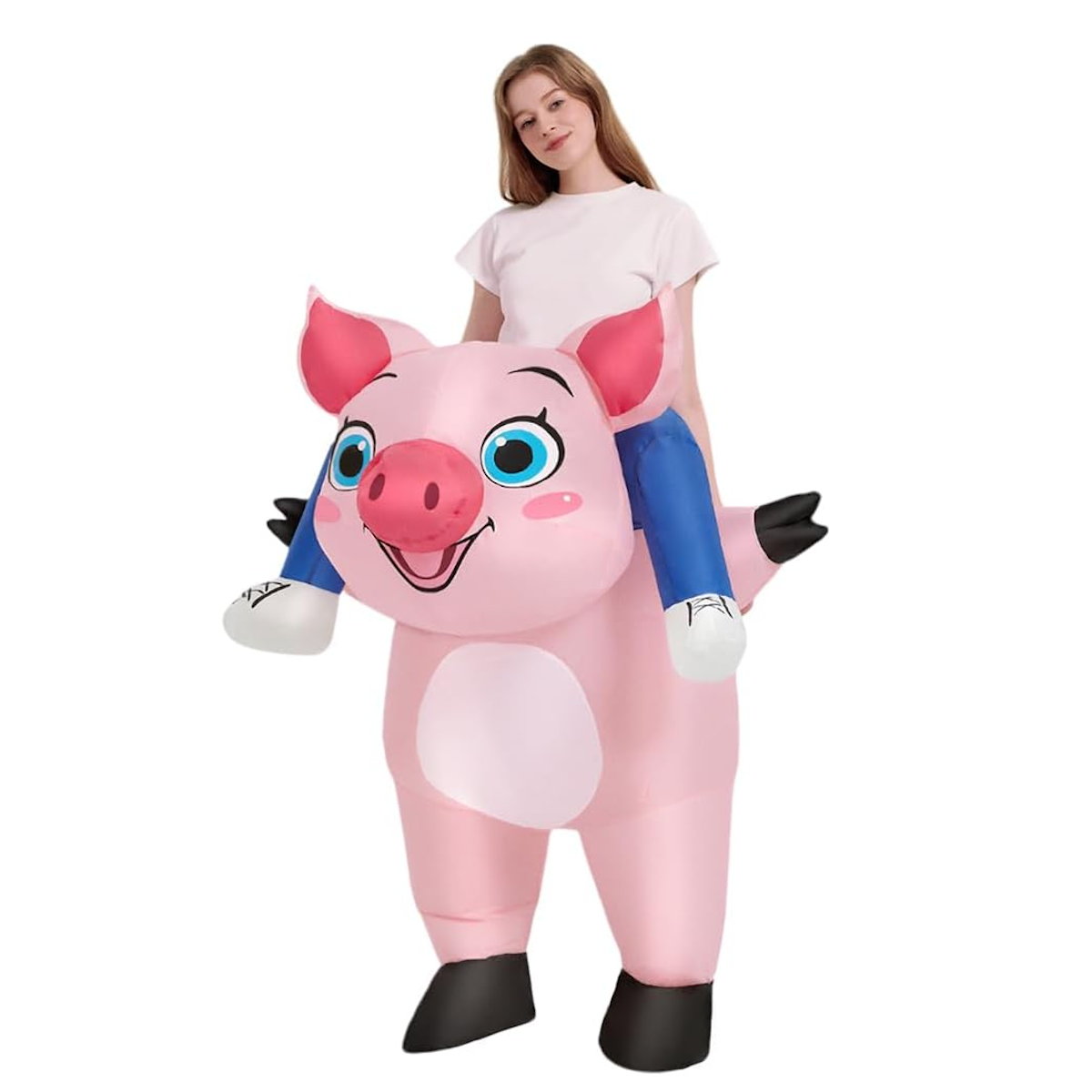 Teens Hog Rider Costume Inflatable Pig Riding Costume - ChildAngle