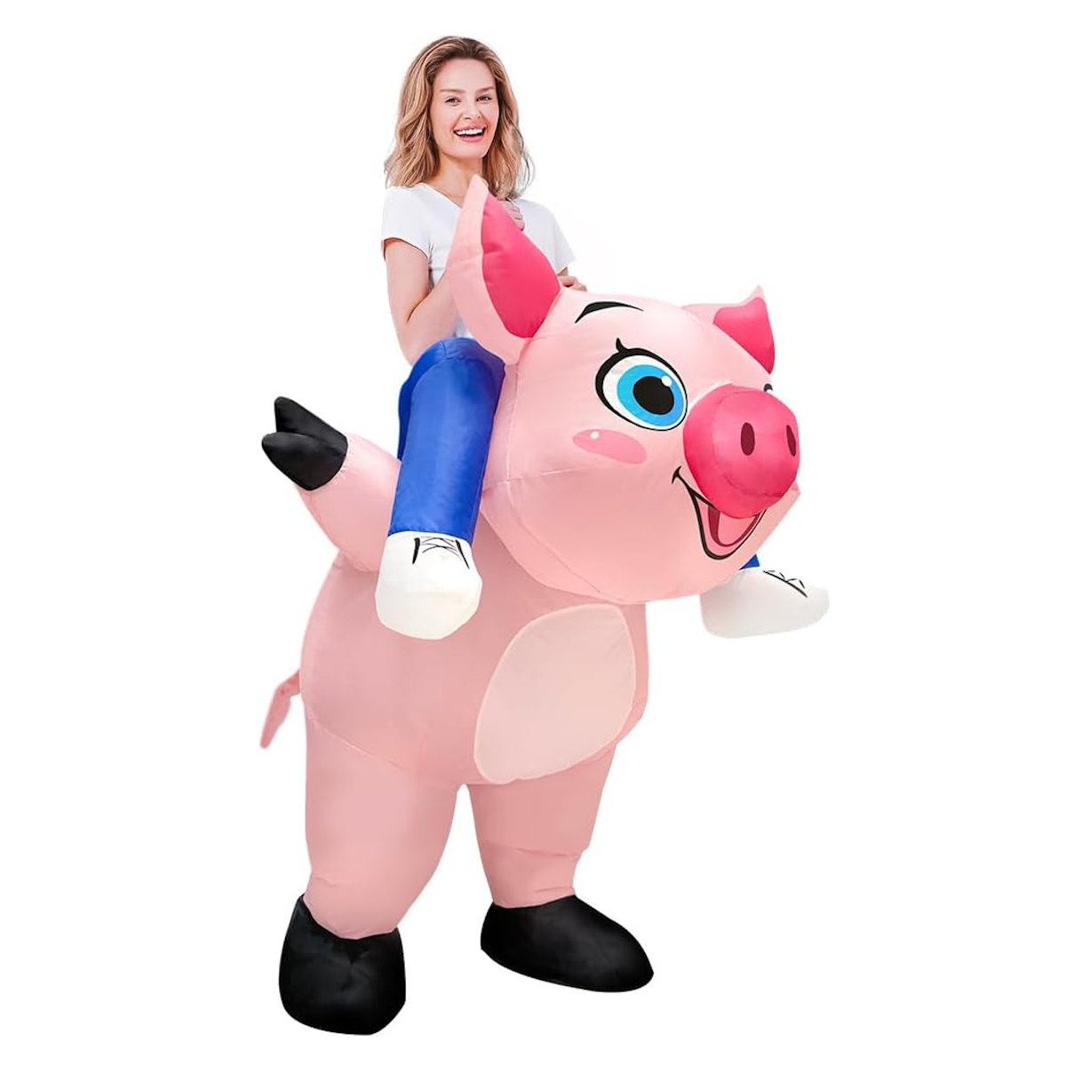 Teens Hog Rider Costume Inflatable Pig Riding Costume - ChildAngle