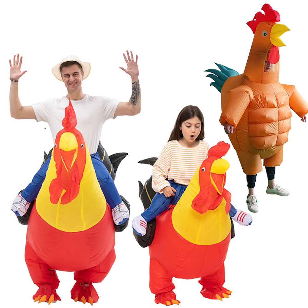 Teens and Adults Inflatable Chicken Costumes Rooster Inflatable Costumes - ChildAngle