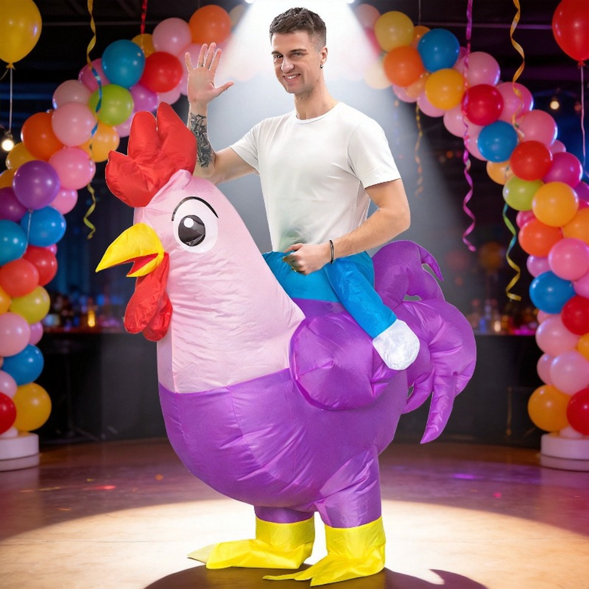 Teens and Adults Inflatable Chicken Costumes Rooster Inflatable Costumes - ChildAngle