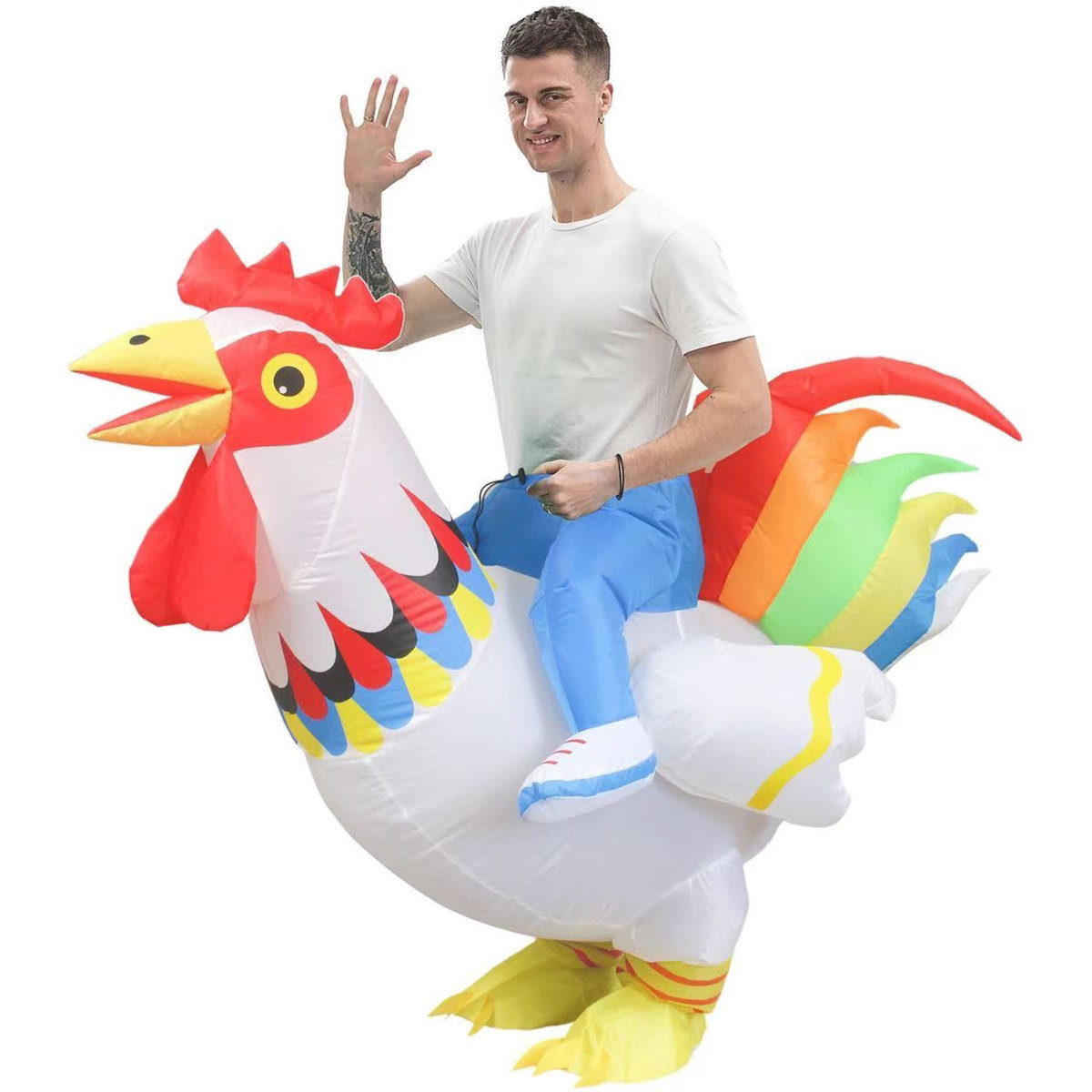 Teens and Adults Inflatable Chicken Costumes Rooster Inflatable Costumes - ChildAngle