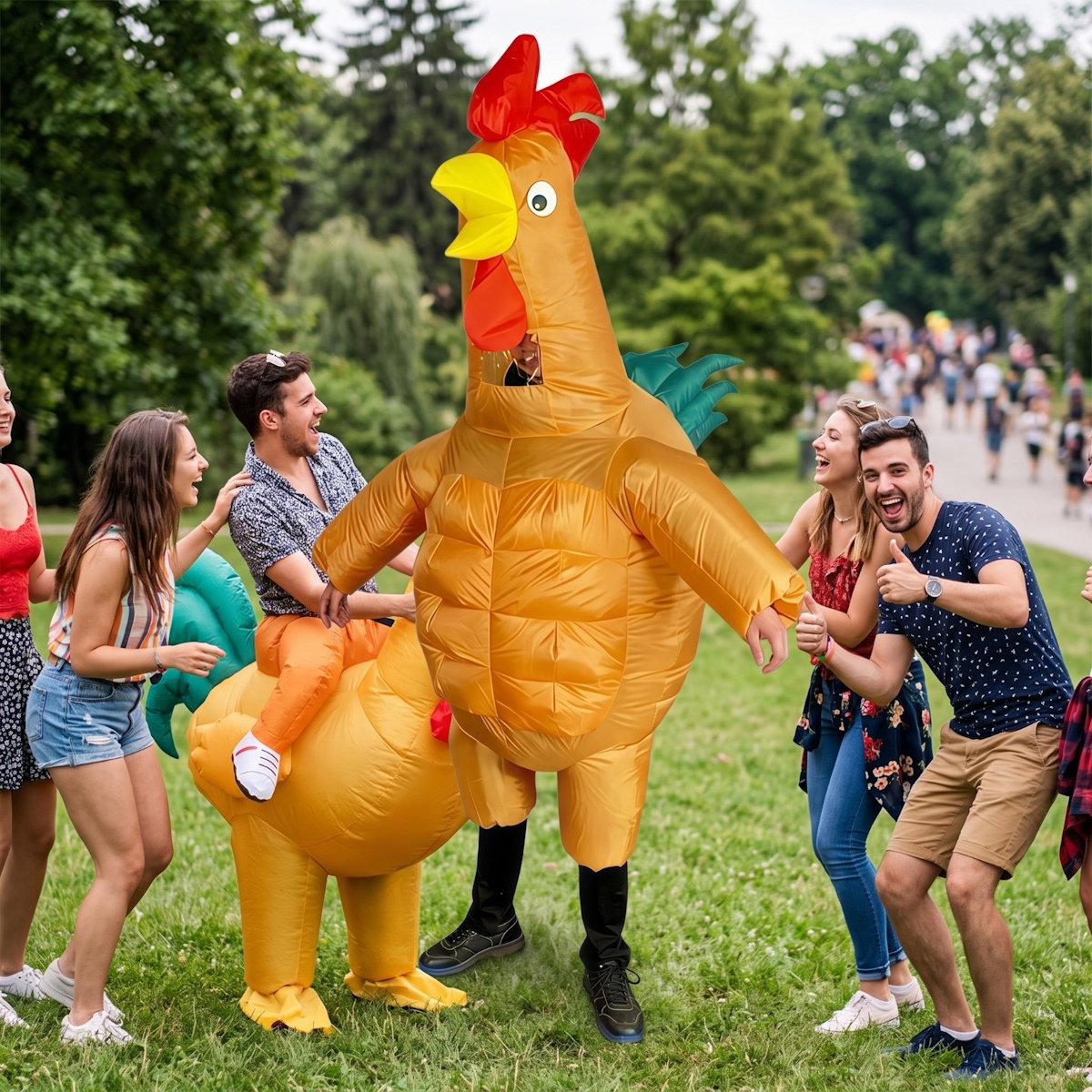 Teens and Adults Inflatable Chicken Costumes Rooster Inflatable Costumes - ChildAngle