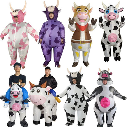 Teens and Adults Inflatable Cow Costume Riding Cow Suit - ChildAngle