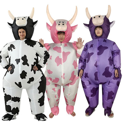 Teens and Adults Inflatable Cow Costume Riding Cow Suit - ChildAngle