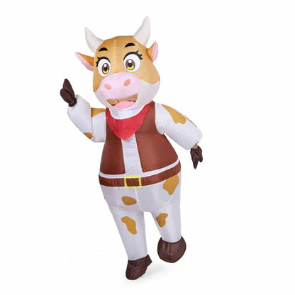 Teens and Adults Inflatable Cow Costume Riding Cow Suit - ChildAngle