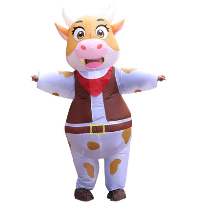 Teens and Adults Inflatable Cow Costume Riding Cow Suit - ChildAngle