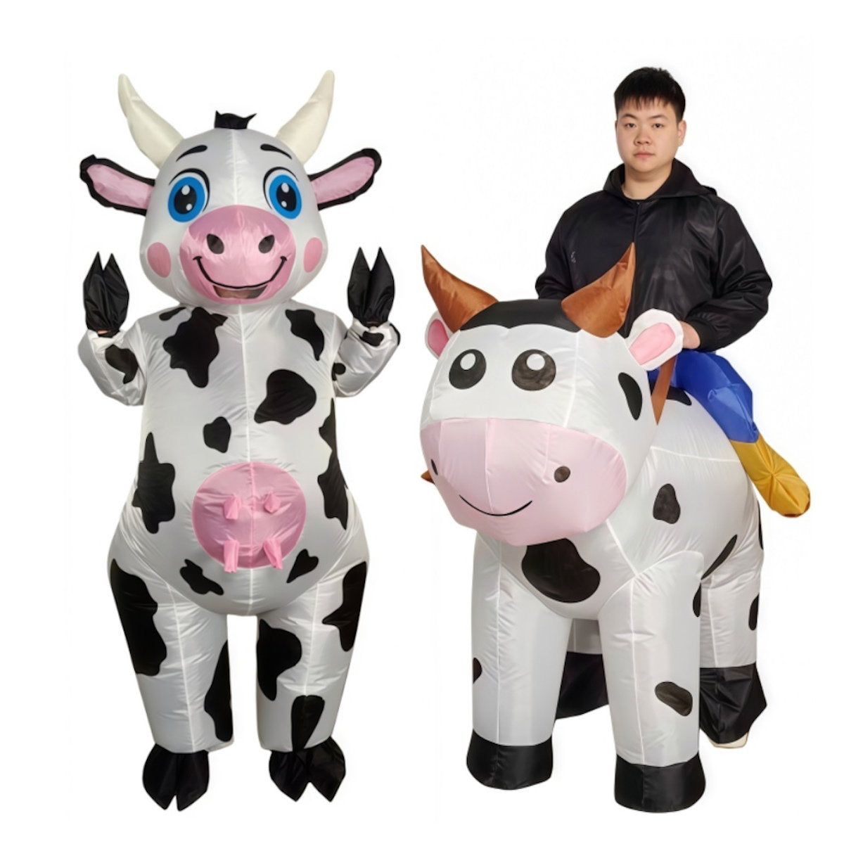 Teens and Adults Inflatable Cow Costume Riding Cow Suit - ChildAngle