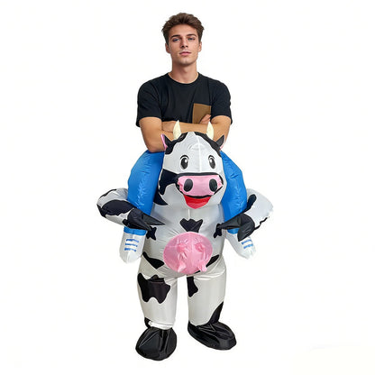 Teens and Adults Inflatable Cow Costume Riding Cow Suit - ChildAngle