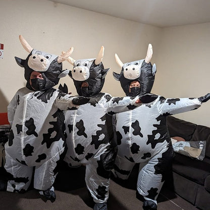 Teens and Adults Inflatable Cow Costume Riding Cow Suit - ChildAngle