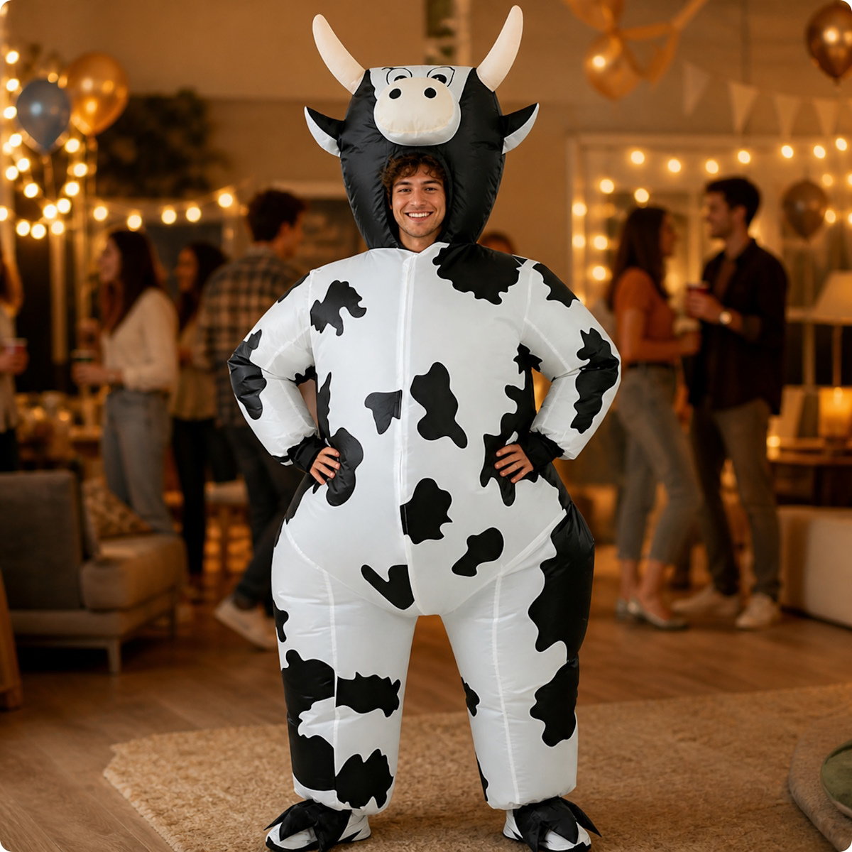 Teens and Adults Inflatable Cow Costume Riding Cow Suit - ChildAngle