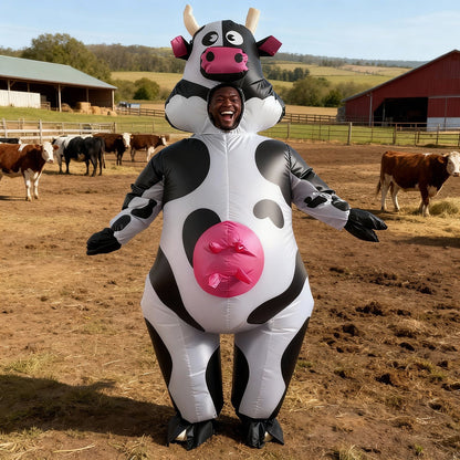 Teens and Adults Inflatable Cow Costume Riding Cow Suit - ChildAngle