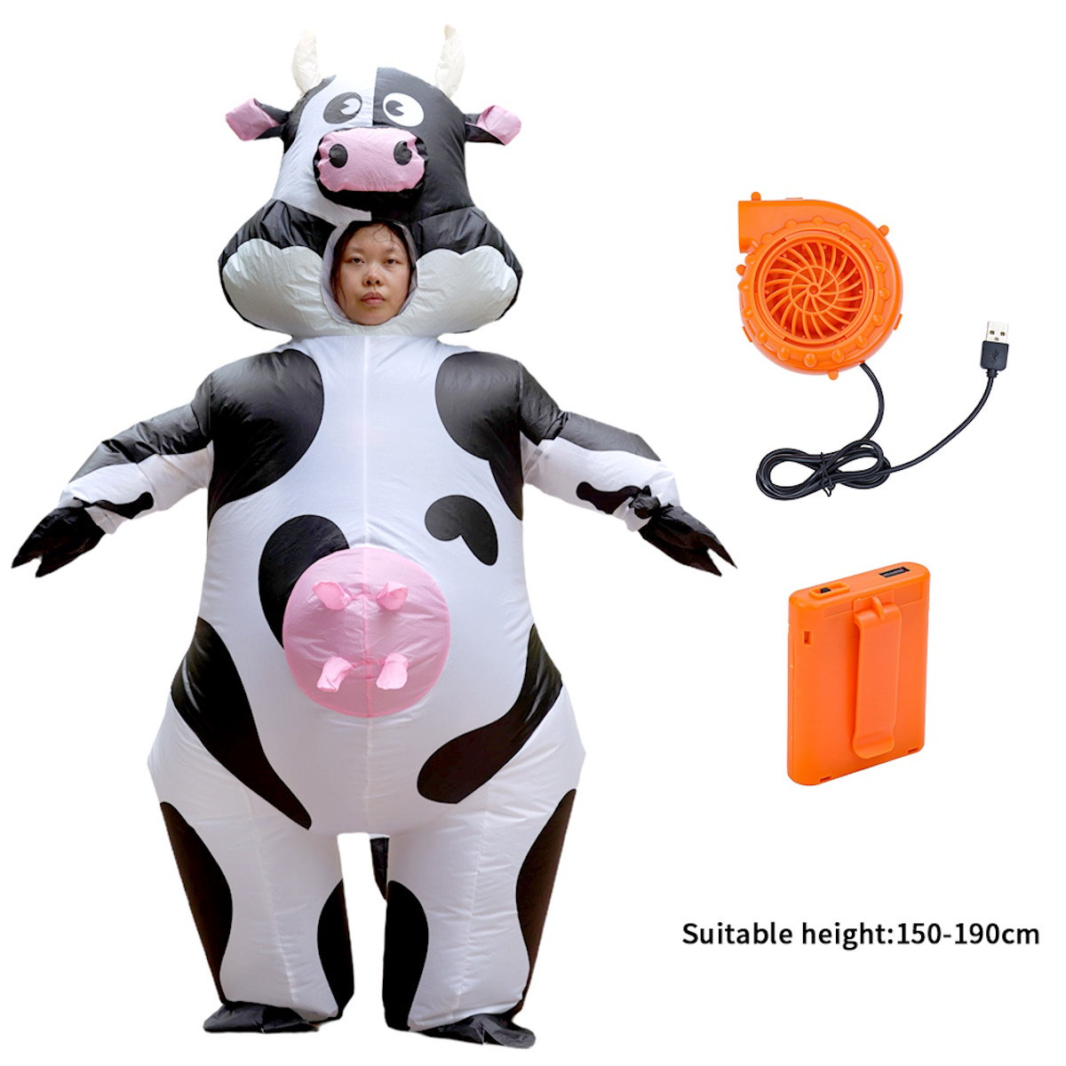 Teens and Adults Inflatable Cow Costume Riding Cow Suit - ChildAngle
