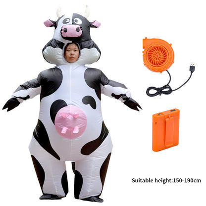 Teens and Adults Inflatable Cow Costume Riding Cow Suit - ChildAngle