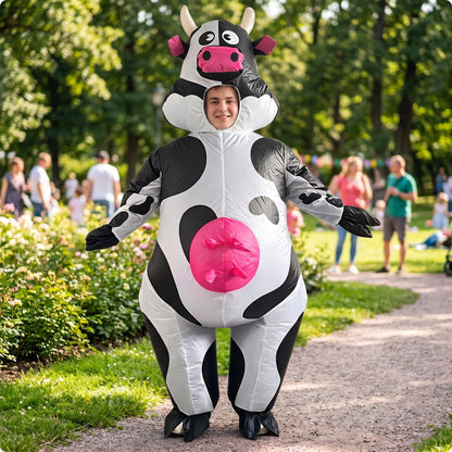 Teens and Adults Inflatable Cow Costume Riding Cow Suit - ChildAngle