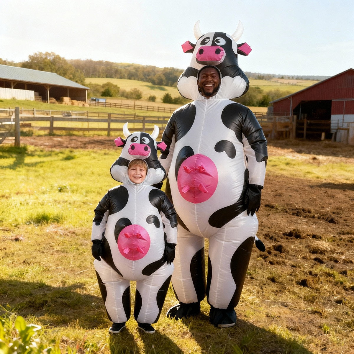Teens and Adults Inflatable Cow Costume Riding Cow Suit - ChildAngle