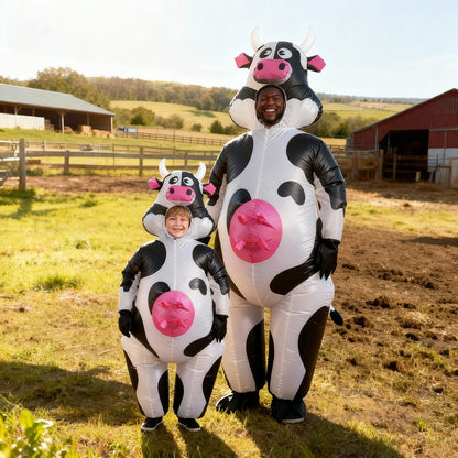 Teens and Adults Inflatable Cow Costume Riding Cow Suit - ChildAngle