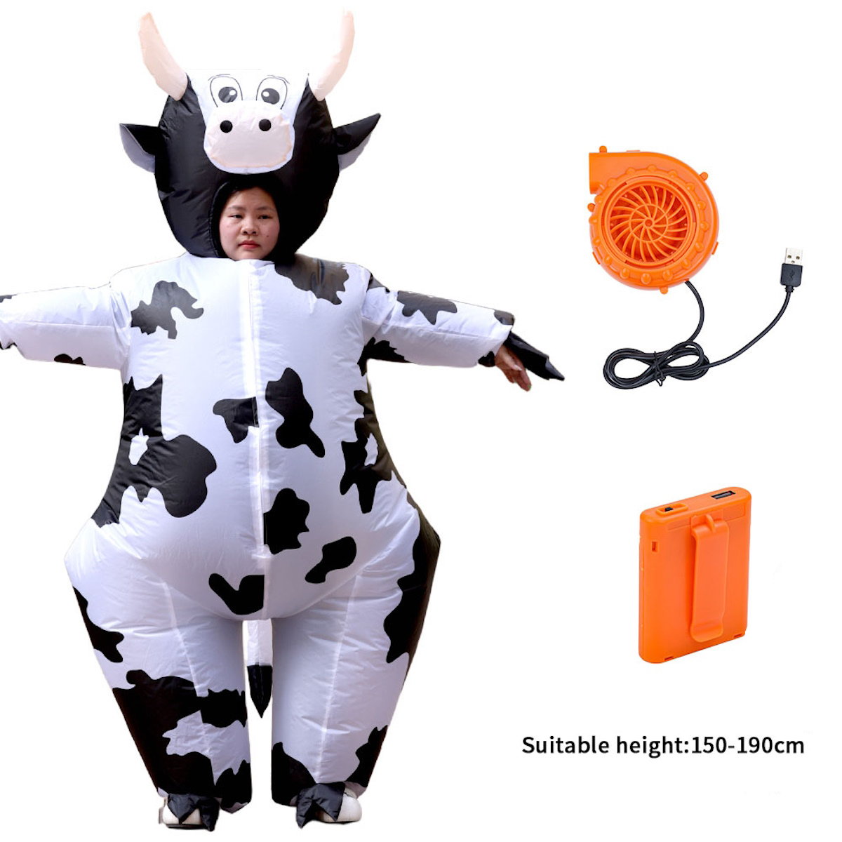 Teens and Adults Inflatable Cow Costume Riding Cow Suit - ChildAngle
