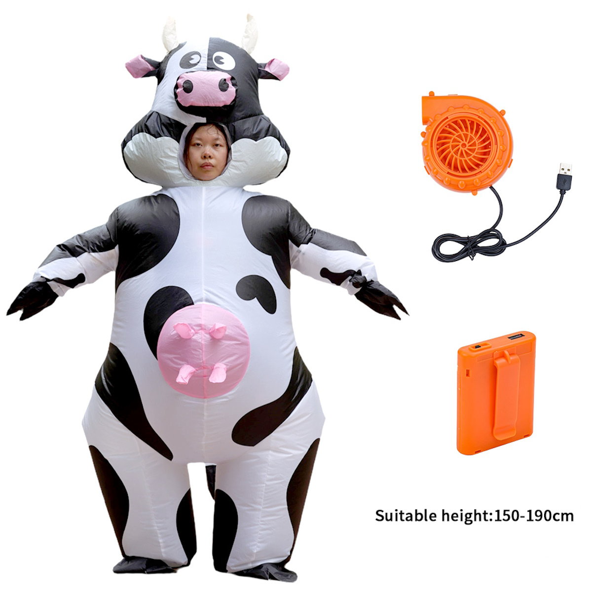 Teens and Adults Inflatable Cow Costume Riding Cow Suit - ChildAngle