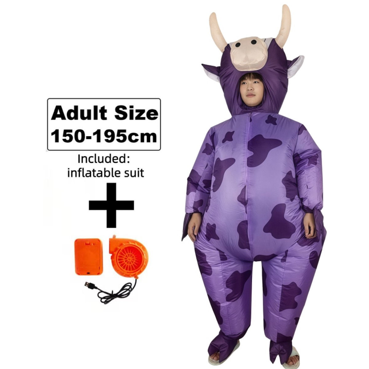 Teens and Adults Inflatable Cow Costume Riding Cow Suit - ChildAngle