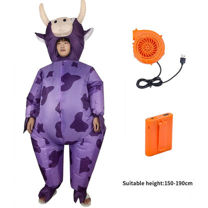 Teens and Adults Inflatable Cow Costume Riding Cow Suit - ChildAngle