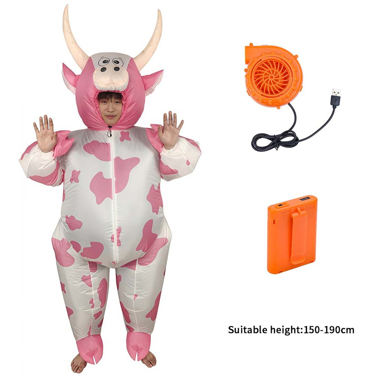 Teens and Adults Inflatable Cow Costume Riding Cow Suit - ChildAngle