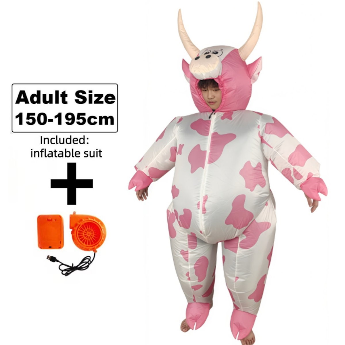 Teens and Adults Inflatable Cow Costume Riding Cow Suit - ChildAngle