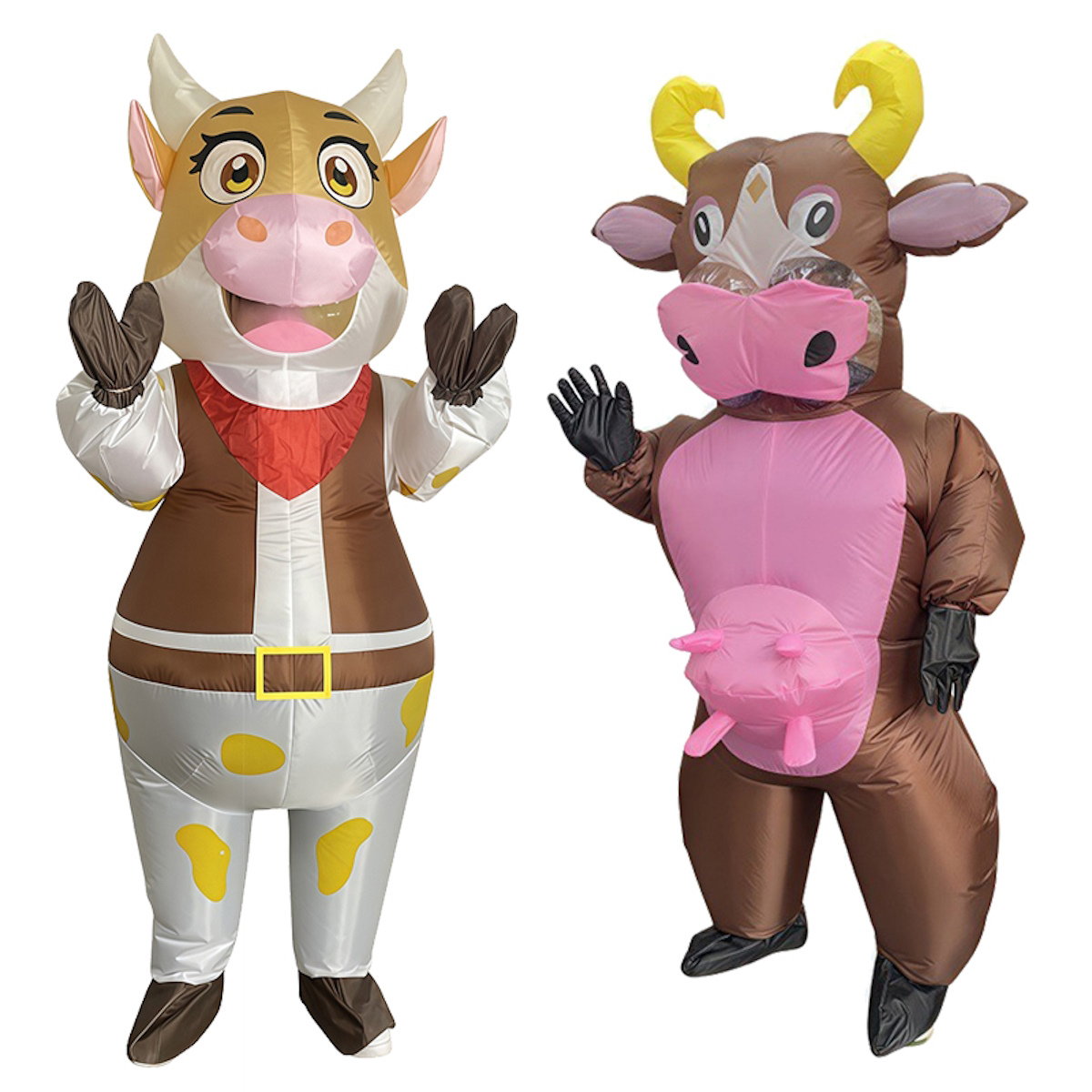 Teens and Adults Inflatable Cow Costume Riding Cow Suit - ChildAngle
