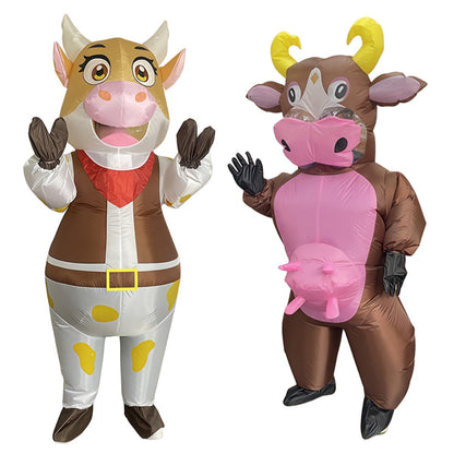 Teens and Adults Inflatable Cow Costume Riding Cow Suit - ChildAngle