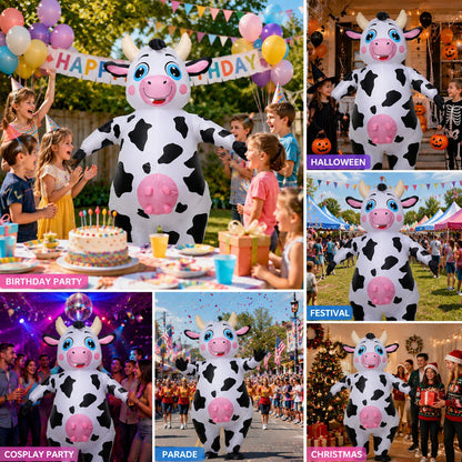 Teens and Adults Inflatable Cow Costume Riding Cow Suit - ChildAngle