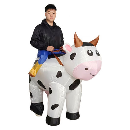 Teens and Adults Inflatable Cow Costume Riding Cow Suit - ChildAngle