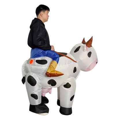Teens and Adults Inflatable Cow Costume Riding Cow Suit - ChildAngle