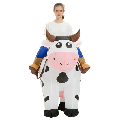 Teens and Adults Inflatable Cow Costume Riding Cow Suit - ChildAngle