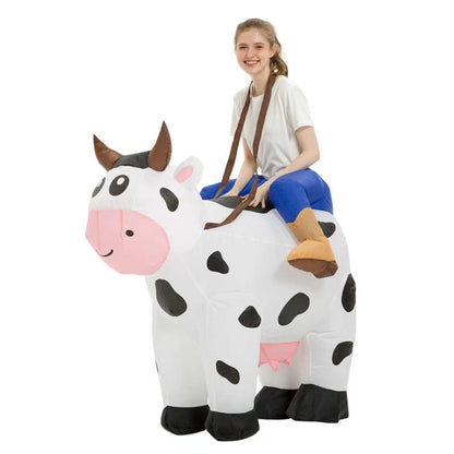 Teens and Adults Inflatable Cow Costume Riding Cow Suit - ChildAngle