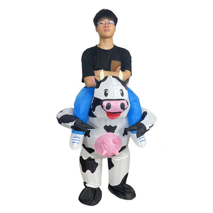 Teens and Adults Inflatable Cow Costume Riding Cow Suit - ChildAngle