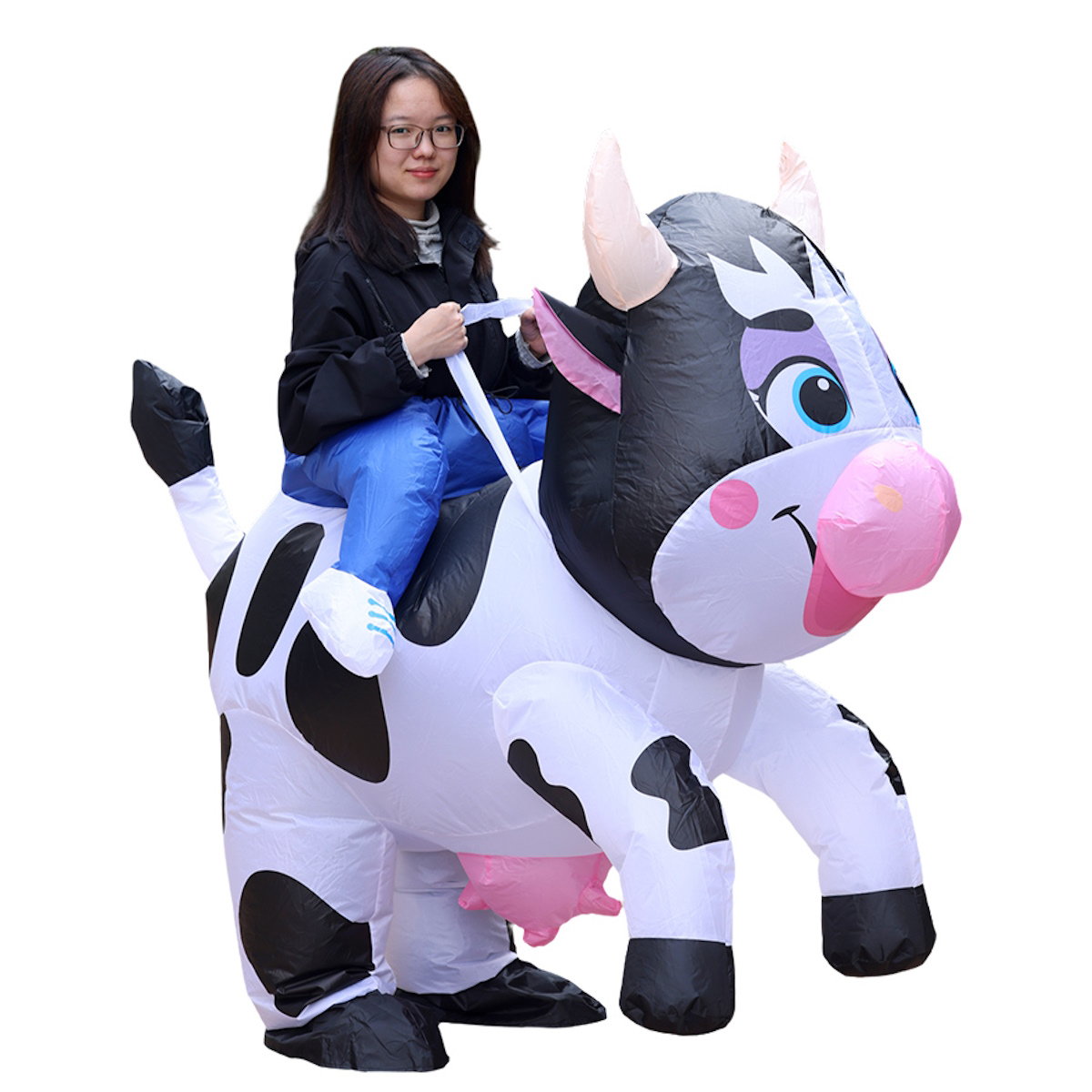 Teens and Adults Inflatable Cow Costume Riding Cow Suit - ChildAngle