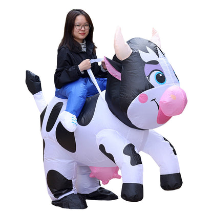 Teens and Adults Inflatable Cow Costume Riding Cow Suit - ChildAngle