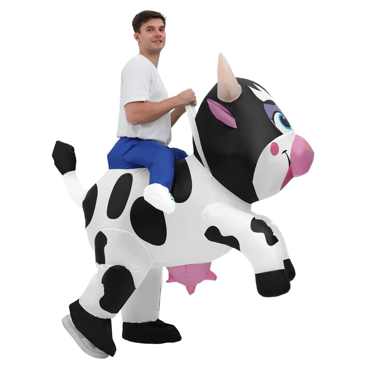 Teens and Adults Inflatable Cow Costume Riding Cow Suit - ChildAngle