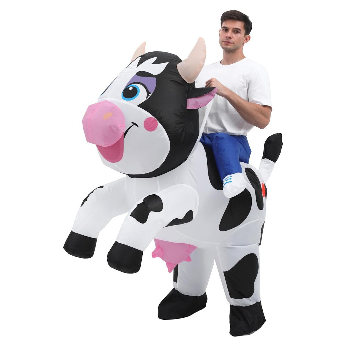 Teens and Adults Inflatable Cow Costume Riding Cow Suit - ChildAngle