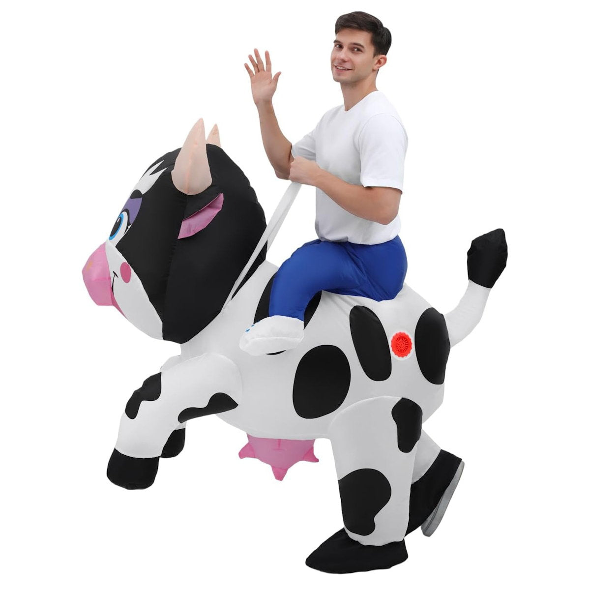 Teens and Adults Inflatable Cow Costume Riding Cow Suit - ChildAngle