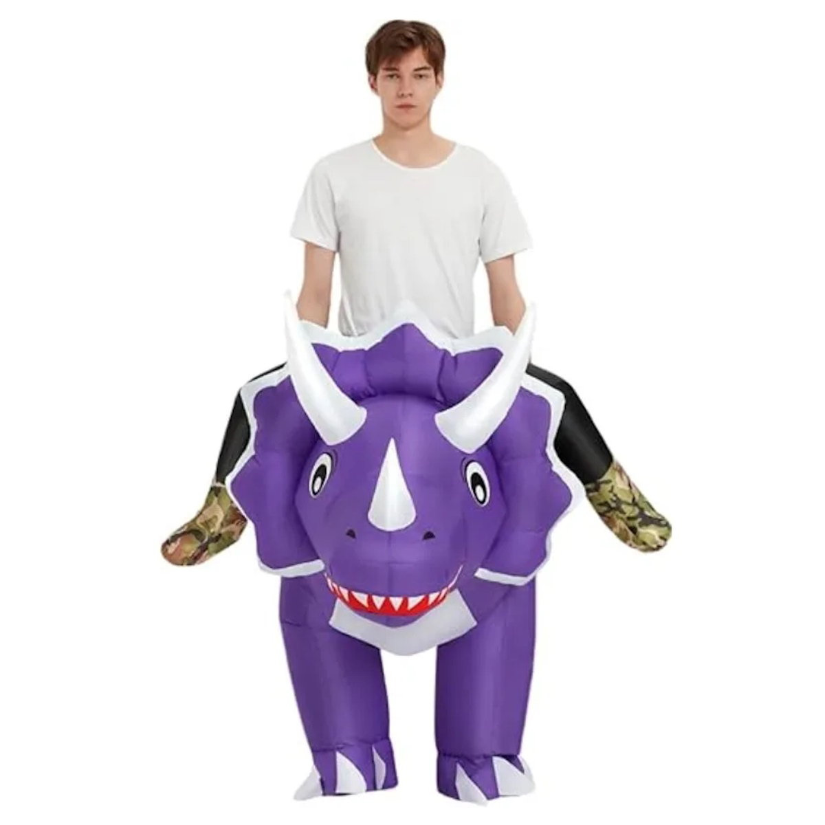 Teens Riding T Rex Costume Halloween Blow up Tyrannosaurus rex, Triceratops, Spinosaurus, Stegosaurus, Velociraptor, T Rex Costume - ChildAngle
